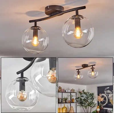 Produktbild von Fossobiubo Deckenlampe aus Metall/Glas in Schwarz/Klar