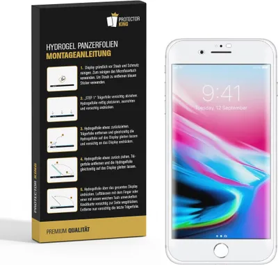 Produktbild von 6x Panzerfolie für iPhone 8 Plus HYDROGEL FULL-COVER Displayschutzfolie HD KLAR
