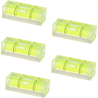 Produktbild von Mini-Wasserwaage 5 Stück Acryl 15x15x40 mm Gelbgrün