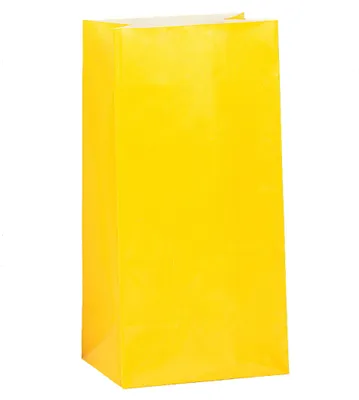 Produktbild von 12 Gelbe Papiertüten für Geschenke 25 x 9 cm Geburtstag - Einheitsgröße