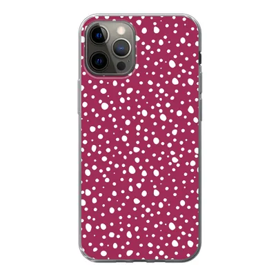 Produktbild von MuchoWow® Handyhülle Schutzhülle Hülle für iPhone 13 Pro Tupfen - Rot - Weiß Silikon Softcase Handy Hülle - Handy-Tasche