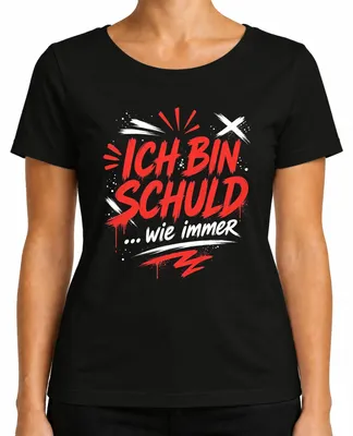 Produktbild von Ich Bin Schuld wie immer Sarkasmus Lustig Statement Sündenbock Damen T-Shirt, Schwarz, XL