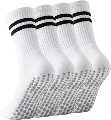 Obrázok produktu pre Pilates ponožky, protišmykové, 4 páry, bavlna, pre jogu, veľkosť 35-42