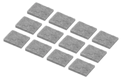 24 Filzgleiter, quadratisch, 2,54 cm, grau, Kratzschutz