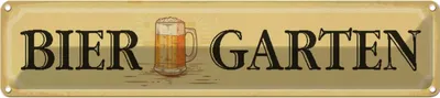 Produktbild von vianmo Blechschild 10x46 cm Biergarten Bier Kneipe Geburtstag Feiern Party