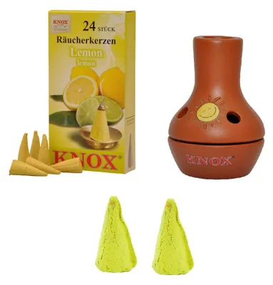 Produktbild von KNOX Feuertöpfchen Bunt - mit Lemon (M und XXL) - Räucherbehälter/Räucherfass - perfekt für jede Gartenparty