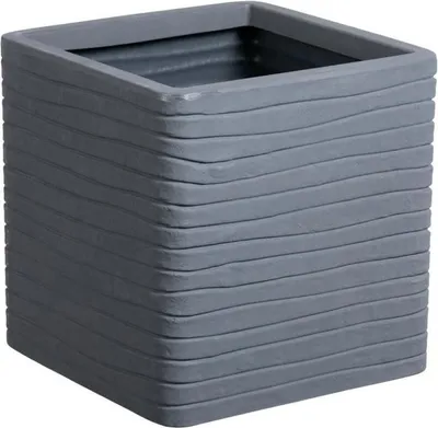 Immagine prodotto di Vaso da fiori quadrato STRATA Banbury, Ø 30,5 cm x 30 cm H, colore grafite, design moderno, per balconi e terrazze