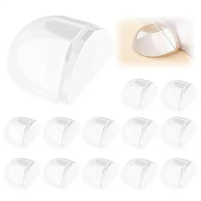 Produktbild von 12 selbstklebende Türstopper, transparent, selbstklebend, kein Bohren erforderlich, geeignet für alle Hartböden, zum Schutz von Wänden und Möbeln, 41 x 39 x 20 mm