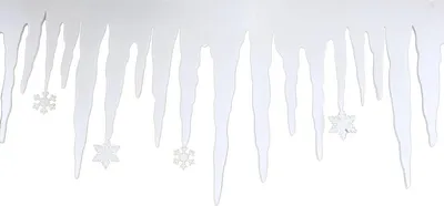 Produktbild von Weihnachtliche Fensterdeko Schneerand Eiszapfen & Schneeflocken Weiß 200 x 34 cm - Polyester