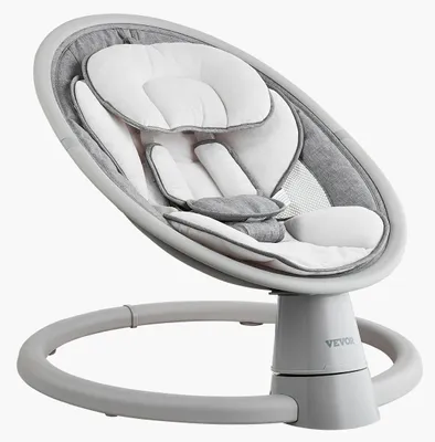 Image de Balançoire bébé VEVOR, balançoire bébé à 5 vitesses, balançoire bébé portable, 10 chansons et ceinture de sécurité à 5 points, pour enfants de 0-9 mois à 9 kg