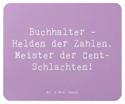 Produktbild von Mr. & Mrs. Panda Mouse Pad Spruch Buchhalter Helden - Lavendeltraum - Geschenk, notebook mauspad, Finanzen, Cent, handgefertigte Geschenke, Zahlen, laptop, Rechnungswesen