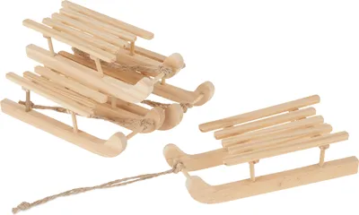 Produktbild von VBS Miniatur-Schlitten "Delme", 4 Stück, Holz