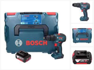 Image de Bosch GSB 18V-55 Professional Perceuse-visseuse à percussion sans fil 18 V 55 Nm Brushless + 1x batterie 4,0 Ah + L-Boxx - sans chargeur