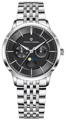 Produktbild von Herrenuhr Pagani Design idolum, Quarz, Chronograph, Edelstahl, Silber/Schwarz