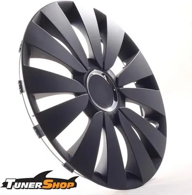 Productafbeelding van 4 Wielkappen, ook wel velgcovers genoemd, van Tunershop, 16 inch, kleur: Sky Black, zwart, compatibel met Alfa Romeo, Dacia, Honda, Land Rover, Mitsubishi, Saab, Suzuki