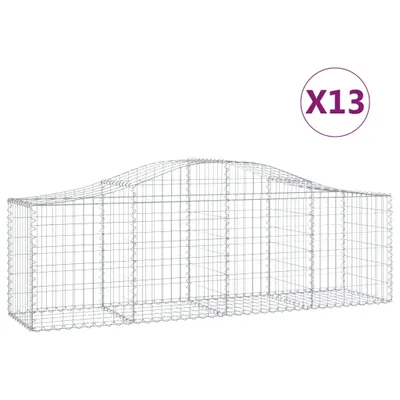 Produktbild von Gabionen mit Hochbogen 13 Stk. 200x50x60/80 cm Verzinktes Eisen