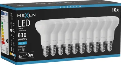 Produktbild von Mexen Nova 10x LED-Glühbirne E14, R50, 6W, Kalt - 6500K, 630 lm - L103-E14-0665-01x10
