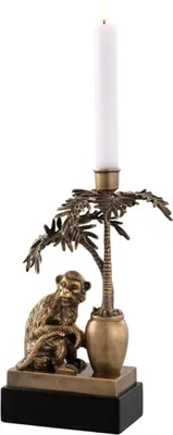 casa padrino luxus designer deko messing granit kerzenständer kerzenhalter affe und palme wohnzimmer hotel restaurant club bar büro accessoires möbel