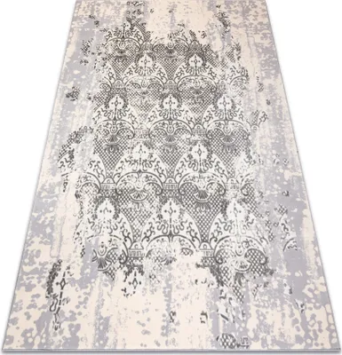 Produktbild von Teppich CORE W3824 Ornament Vintage - Strukturell, zwei Ebenen aus Vlies, creme / grau Grau 80x150 cm