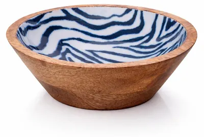 Dekorative Mangoholz-Schale 17x5 cm, handgefertigt, Antik-Finish