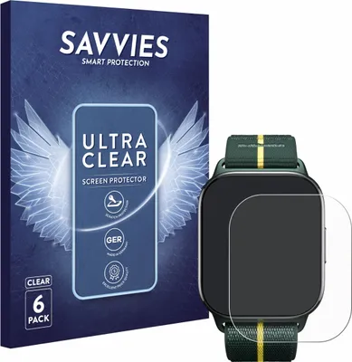 Produktbild von 6x Für Motorola Moto watch fit Schutzfolie Savvies Displayschutz Display Schutz Folie Klar Transparent