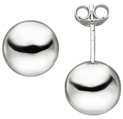 Produktbild von Ohrstecker Kugel 10mm 925 Sterling Silber Ohrringe Ohrschmuck schlicht glänzend