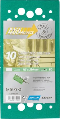 Produktbild von Set mit 10 NORTON Schleifpads, 115 x 230 mm, Körnung 80