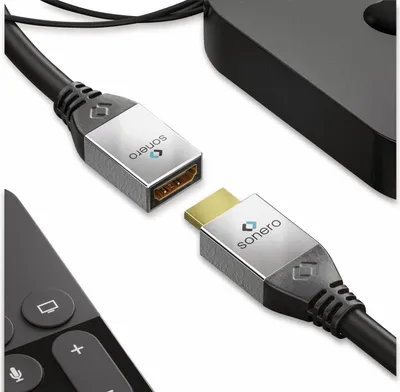 Produktbild von Sonero Micro HDMI Adapter mit Ethernet, 0,25m, 4K, 60Hz, schwarz