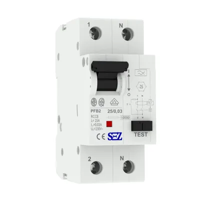 Produktbild von SEZ Fi-Schalter 25A 30mA 2p 10kA 0090663 FI-Schutzschalter