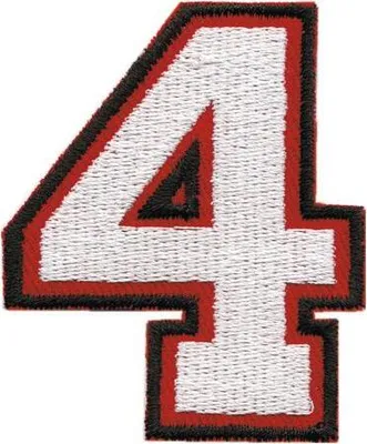 Produktbild von Aufnäher Patches - ZAHL ZIFFER 4 (vier) - Gr. ca. 4x6cm - 04640