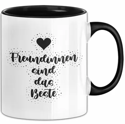 Produktbild von Freundinnen sind das Beste Tasse mit Spruch Geschenk Freundin (Schwarz)