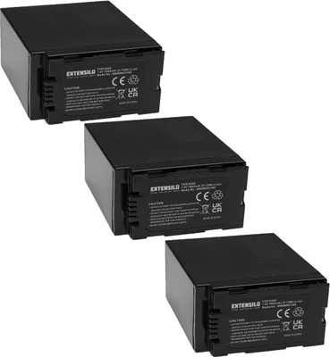 Produktbild von EXTENSILO 3x Akku Ersatz für Panasonic VSB0418, VW-VBD25, VW-VBD20, VW-VBD55, CGR-D815 für Videokamera Camcorder (7800 mAh, 7,4 V, Li-Ion)