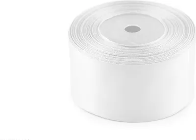 Produktbild von Satinband 50mm x 32m Rolle, Farbe:002 weiß