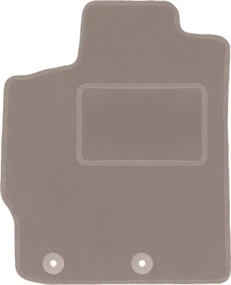 Produktbild von Fahrerfußmatte Velours beige passend für Toyota Yaris II (2005-2011, Schrägheck) – mit Befestigungen – passgenau