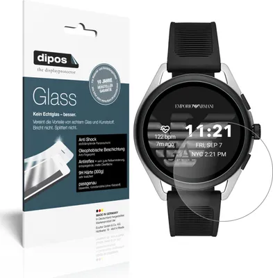 Produktbild von 2x Schutzfolie für Emporio Armani Smartwatch 3 matt - Anti-Shock 9H Folie dipos Glass Kunststoffglas