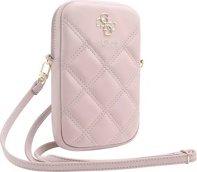 Produktbild von Guess Polyurethangeldbörse Mit Gestepptem Metalllogo Reißverschluss Und Handyfach 4g Rosa  Rosa One Size