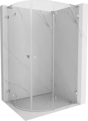 Produktbild von Mexen Lunar L Duschkabine halbrund schwenkbar rechts 100 x 90 cm, transparent, Chrom - 833L-100P-090L-01-00