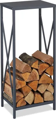 Produktbild von Famanu Feuerholzregal Metall für Innen und Außen - 80 x 34 x 25 cm