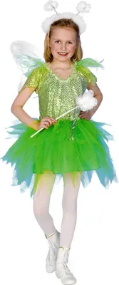 A young girl wearing a fairy costume.