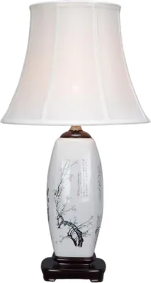 Immagine prodotto di Fine Asianliving Lampada da tavolo cinese in porcellana con paralume E27 Lampada da tavolo orientale in Vetroceramica Lampade da comodino camera da letto soggiorno