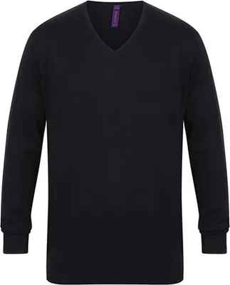 Produktbild von Henbury H720 | Lightweight V Neck Jumper - Farbe: Black - Größe: XXS