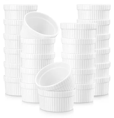 Produktbild von MALACASA 24er Mini Creme Brulee Schälchen, 55ml Porzellan Dipschalen