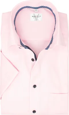 Produktbild von MARVELIS modern fit overhemd, korte mouw, structuur, roze