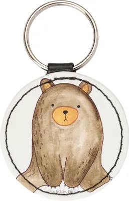 Produktbild von Mr. & Mrs. Panda Anhänger Bär sitzend - Weiß - Geschenk, schlüsselanhänger klein, Teddy, für schlüssel, Taschenanhänger