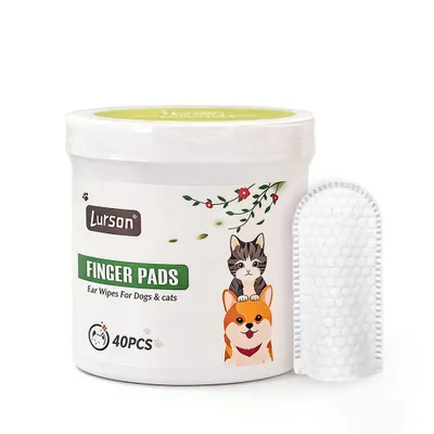 Produktbild von 40-teiliges Ohrenreinigungspads Set für Hunde und Katzen Ohrpflegepads Einweg Fingerpads zur sanften Reinigung der Ohren
