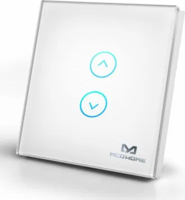 Immagine prodotto di Interruttore a parete touch in vetro per tapparelle, Z-Wave, doppio pulsante