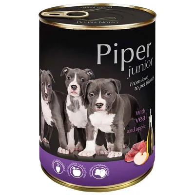 Zdjęcie produktu dla PIPER JUNIOR 400g cielęcina z jabłkiem w puszce dla szczeniąt, 40449