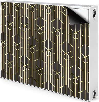 Produktbild von Magnet Radiator Magnet Mat Heizkörperverkleidung Heizkörper-Abdeckung Heizung 100x60 cm  - Gelb, Linien