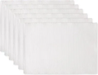 Immagine prodotto di Tovaglietta a coste in 100% cotone, 13 x 19 cm, bianco, 6 pezzi
