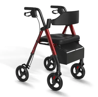 Productafbeelding van Rollator - Wandelwagen - Loophulpmiddel - Looprek - Mobiliteitshulpmiddel - Opvouwbaar - Aluminium Frame